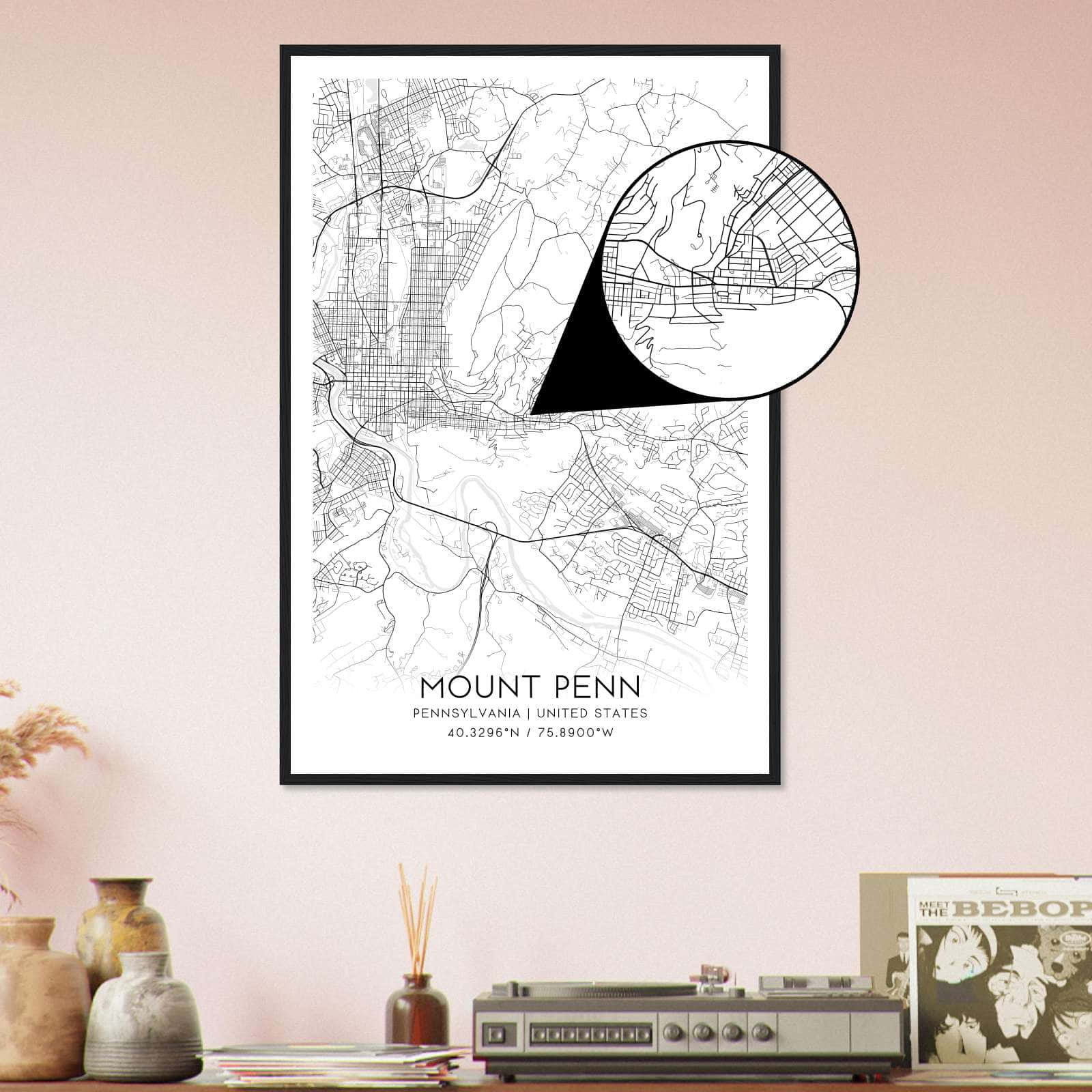 Deerfield Kansas Map Poster, Modern Home Decor Wall Art Print (Copy)