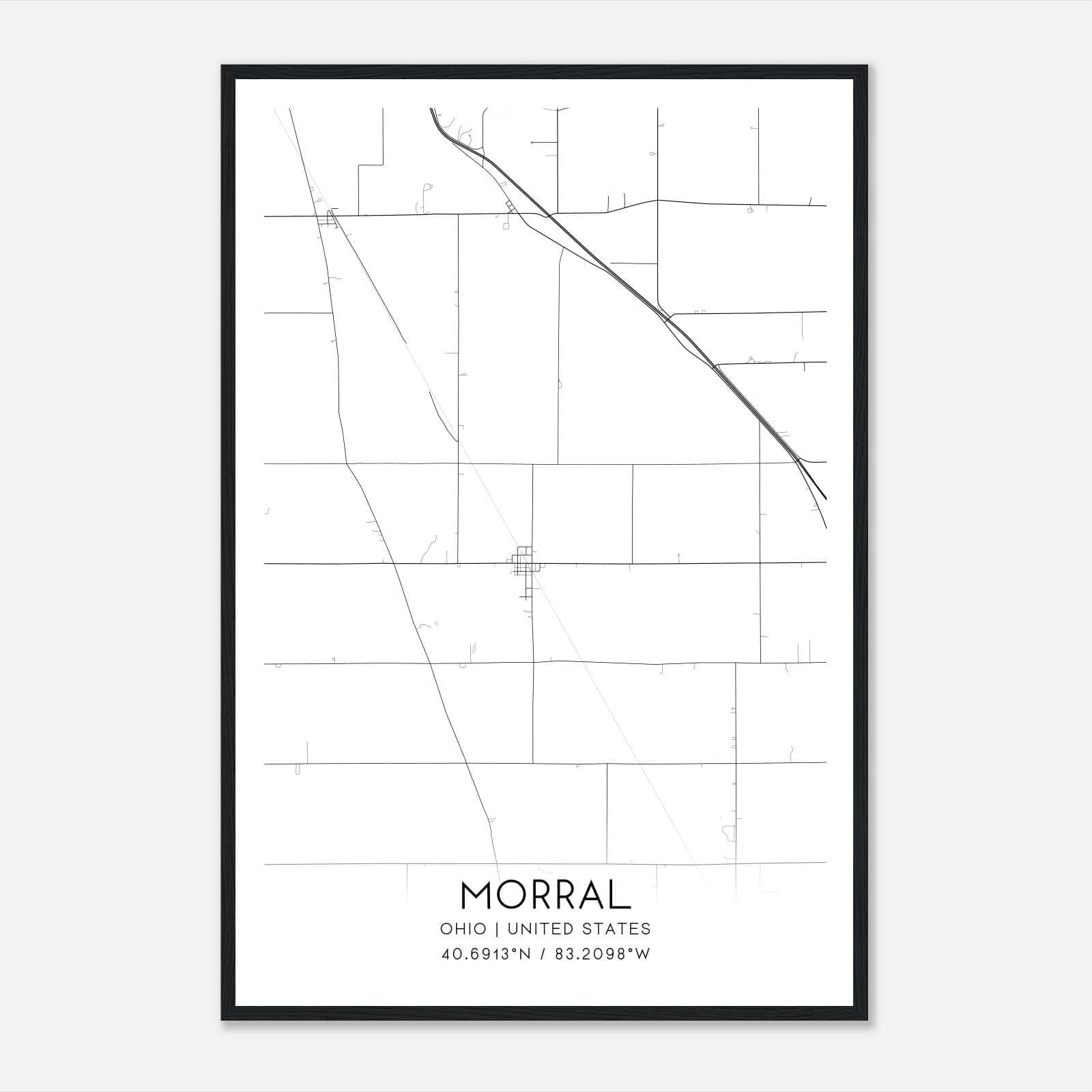 Morral Ohio Map Poster, Modern Home Decor Wall Art Print Morral Ohio Map Poster, Modern Home Decor Wall Art Print