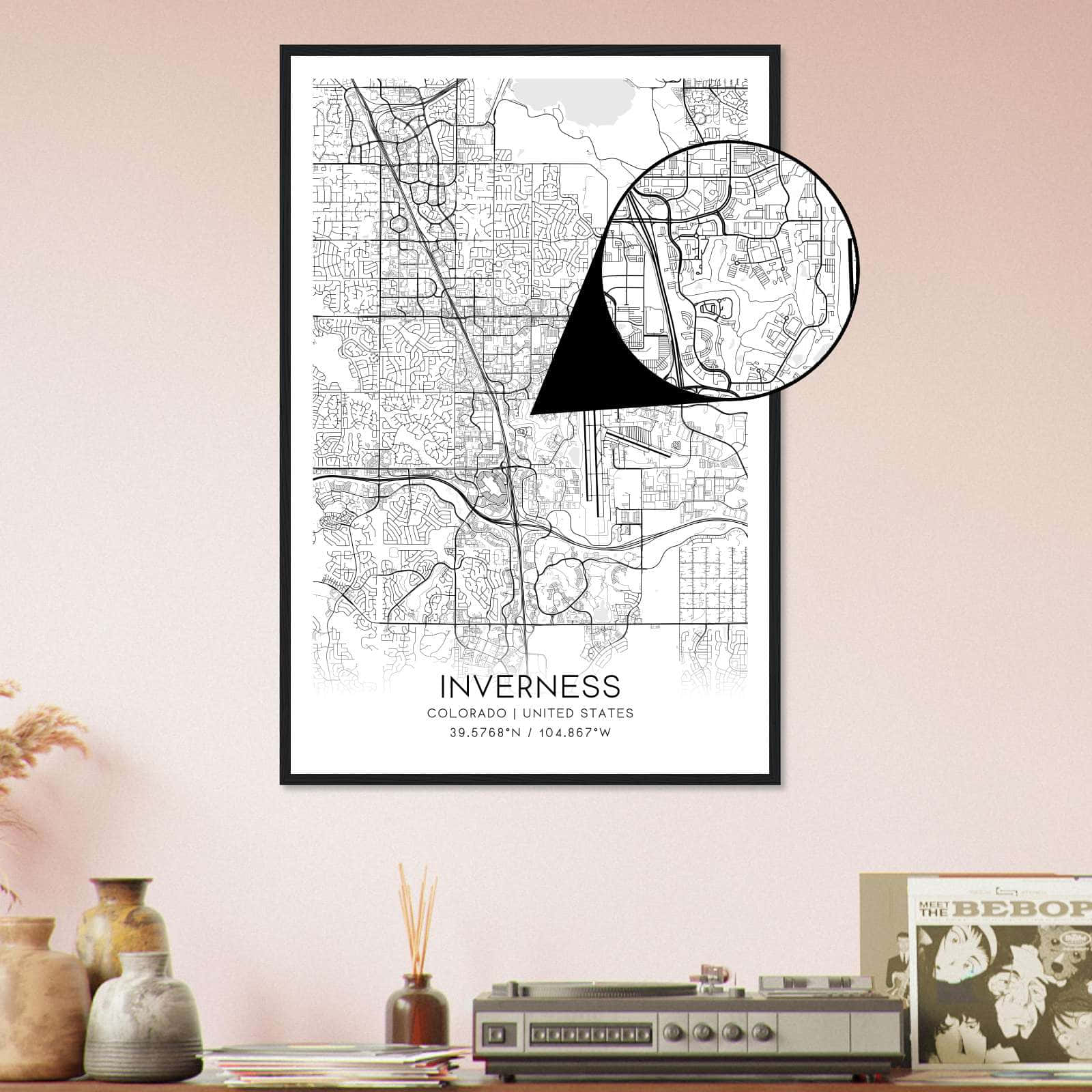 Deerfield Kansas Map Poster, Modern Home Decor Wall Art Print (Copy)