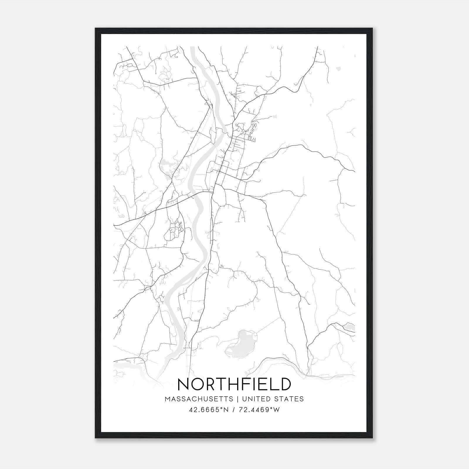 Northfield Massachusetts Map Poster, Modern Home Decor Wall Art Print Northfield Massachusetts Map Poster, Modern Home Decor Wall Art Print