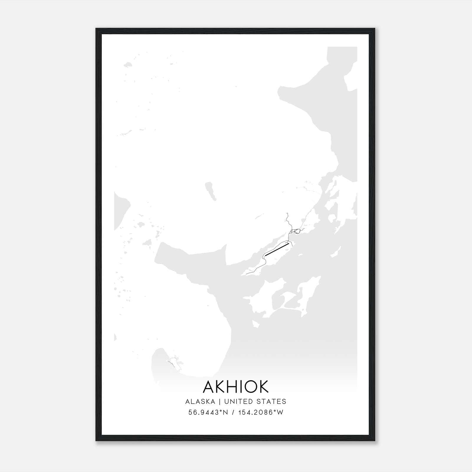 Akhiok Alaska Map Poster, Modern Home Decor Wall Art Print Akhiok Alaska Map Poster, Modern Home Decor Wall Art Print