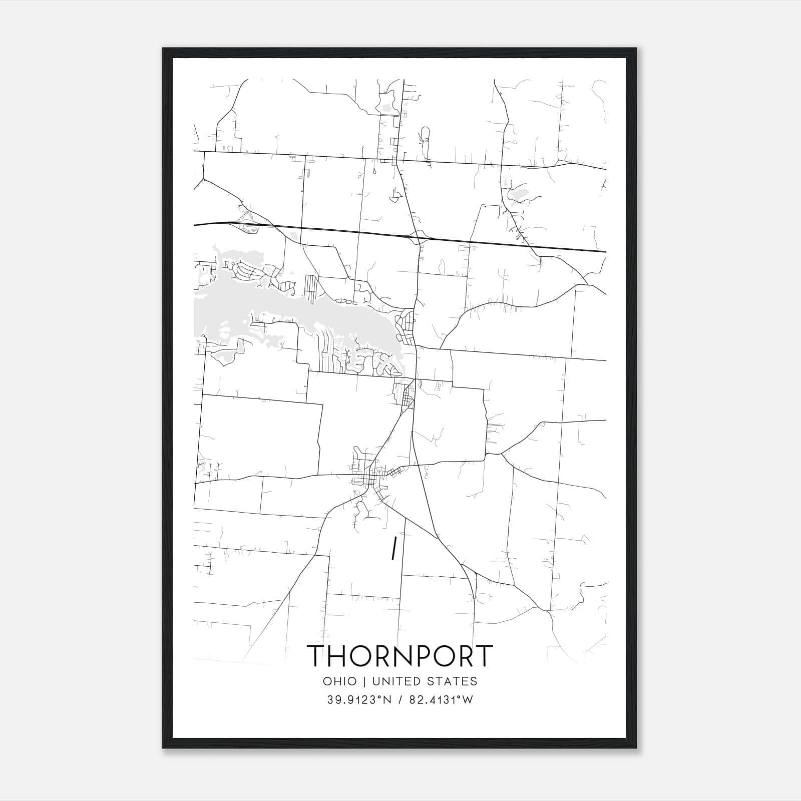 Thornport Ohio Map Poster, Modern Home Decor Wall Art Print Thornport Ohio Map Poster, Modern Home Decor Wall Art Print