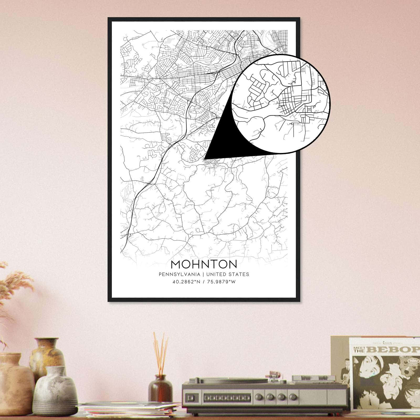 Deerfield Kansas Map Poster, Modern Home Decor Wall Art Print (Copy)