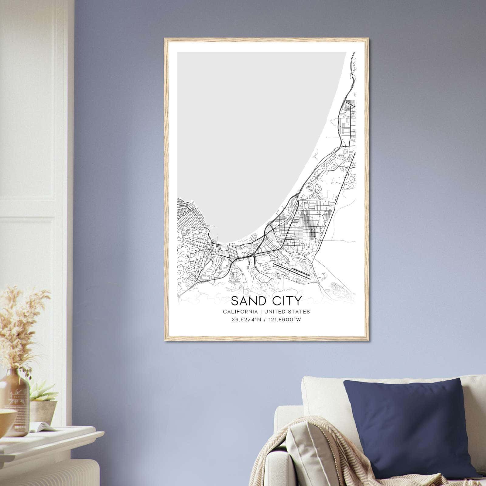 Deerfield Kansas Map Poster, Modern Home Decor Wall Art Print (Copy)