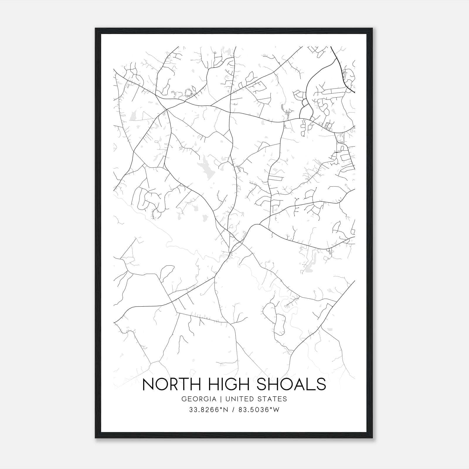 North High Shoals Georgia Map Poster, Modern Home Decor Wall Art Print North High Shoals Georgia Map Poster, Modern Home Decor Wall Art Print