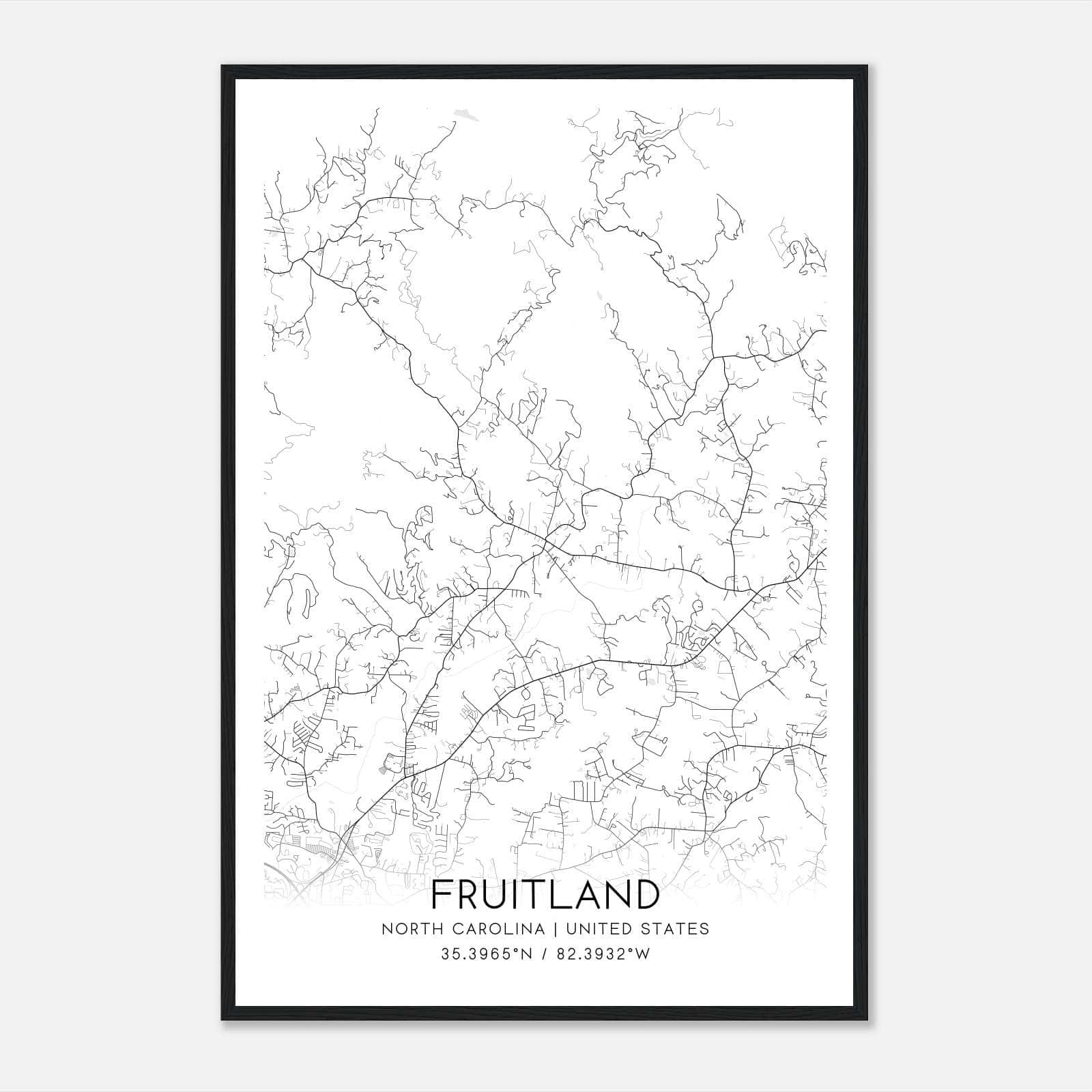 Fruitland North Carolina Map Poster, Modern Home Decor Wall Art Print Fruitland North Carolina Map Poster, Modern Home Decor Wall Art Print