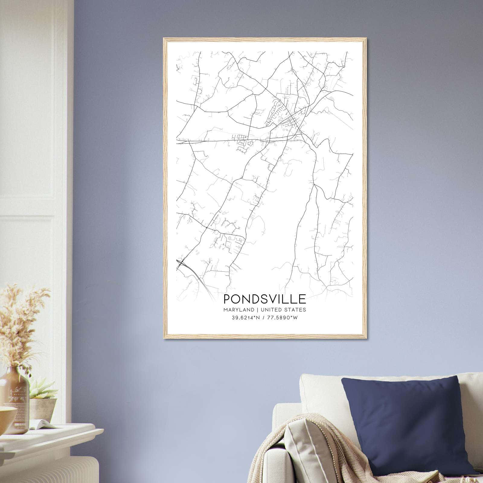 Deerfield Kansas Map Poster, Modern Home Decor Wall Art Print (Copy)