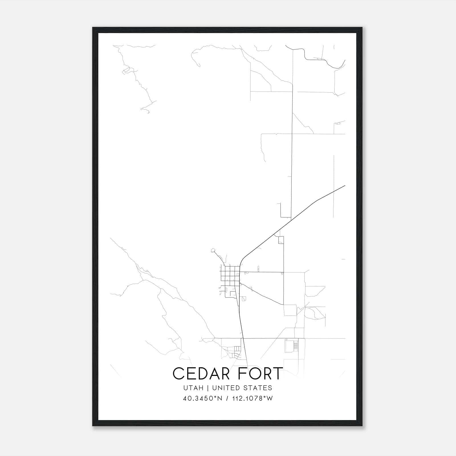 Cedar Fort Utah Map Poster, Modern Home Decor Wall Art Print Cedar Fort Utah Map Poster, Modern Home Decor Wall Art Print