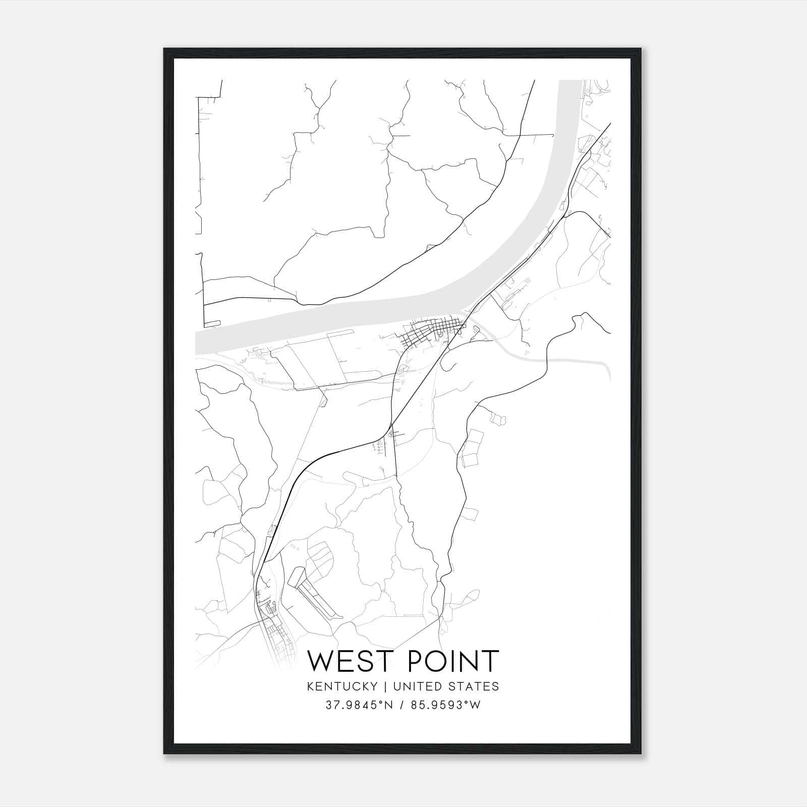 West Point Kentucky Map Poster, Modern Home Decor Wall Art Print West Point Kentucky Map Poster, Modern Home Decor Wall Art Print