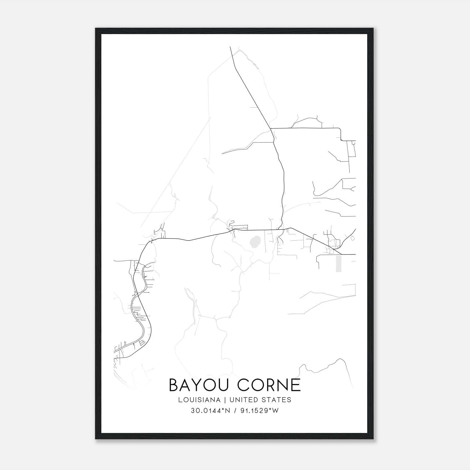 Bayou Corne Louisiana Map Poster, Modern Home Decor Wall Art Print Bayou Corne Louisiana Map Poster, Modern Home Decor Wall Art Print