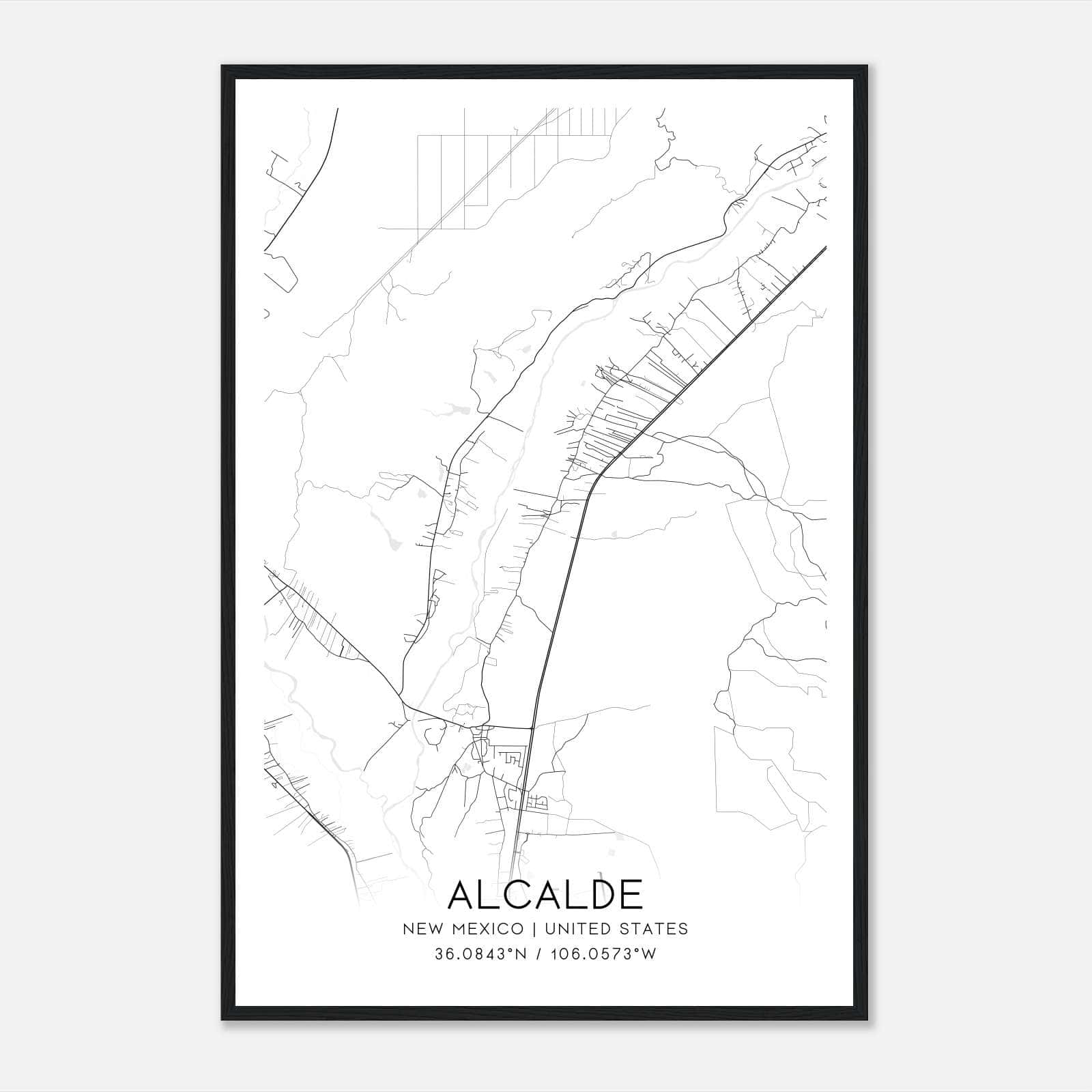 Alcalde New Mexico Map Poster, Modern Home Decor Wall Art Print Alcalde New Mexico Map Poster, Modern Home Decor Wall Art Print