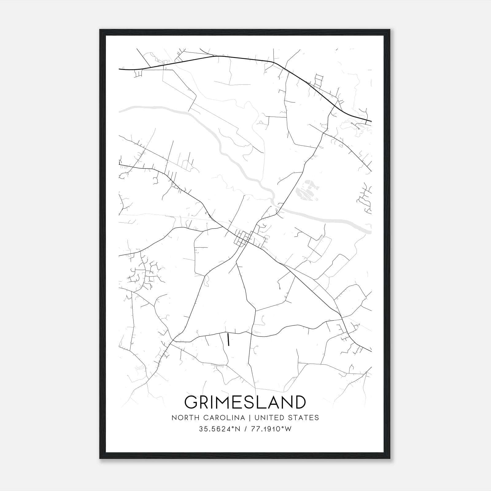 Grimesland North Carolina Map Poster, Modern Home Decor Wall Art Print Grimesland North Carolina Map Poster, Modern Home Decor Wall Art Print