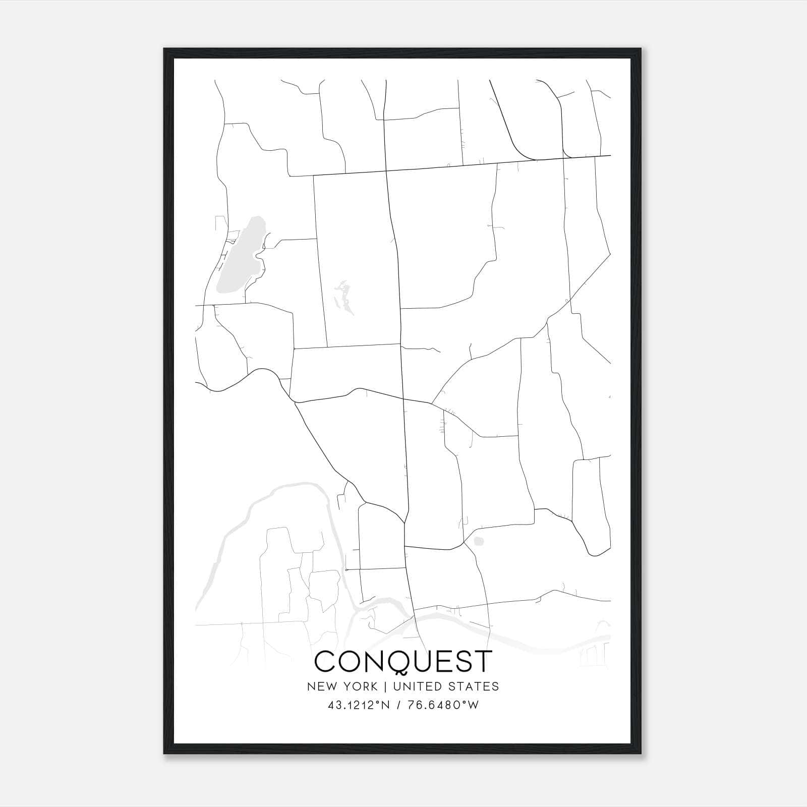 Conquest New York Map Poster, Modern Home Decor Wall Art Print Conquest New York Map Poster, Modern Home Decor Wall Art Print