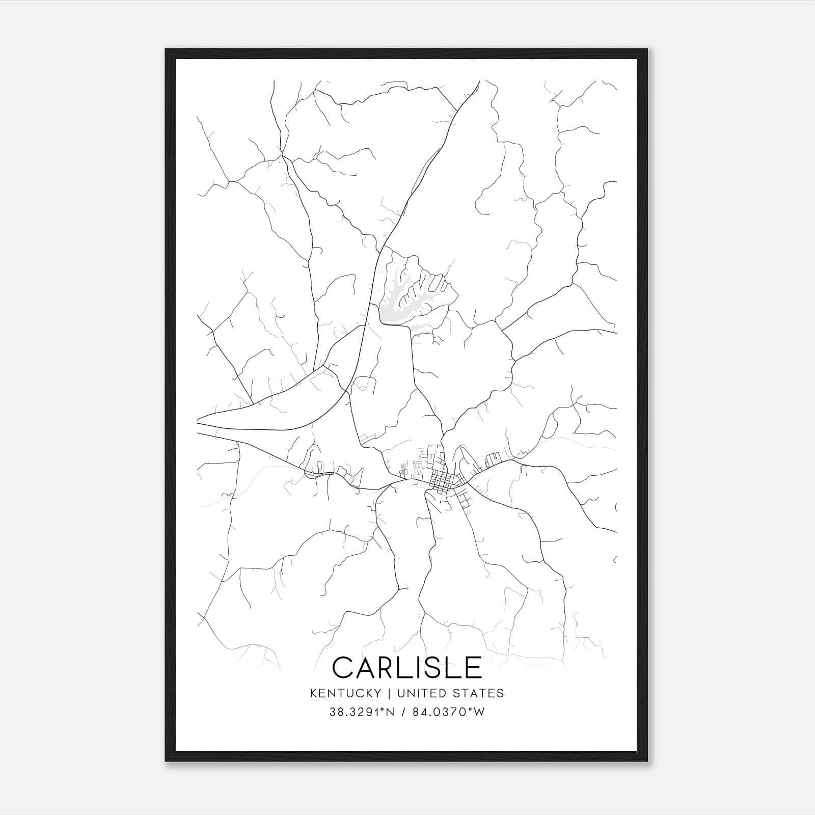 Carlisle Kentucky Map Poster, Modern Home Decor Wall Art Print Carlisle Kentucky Map Poster, Modern Home Decor Wall Art Print