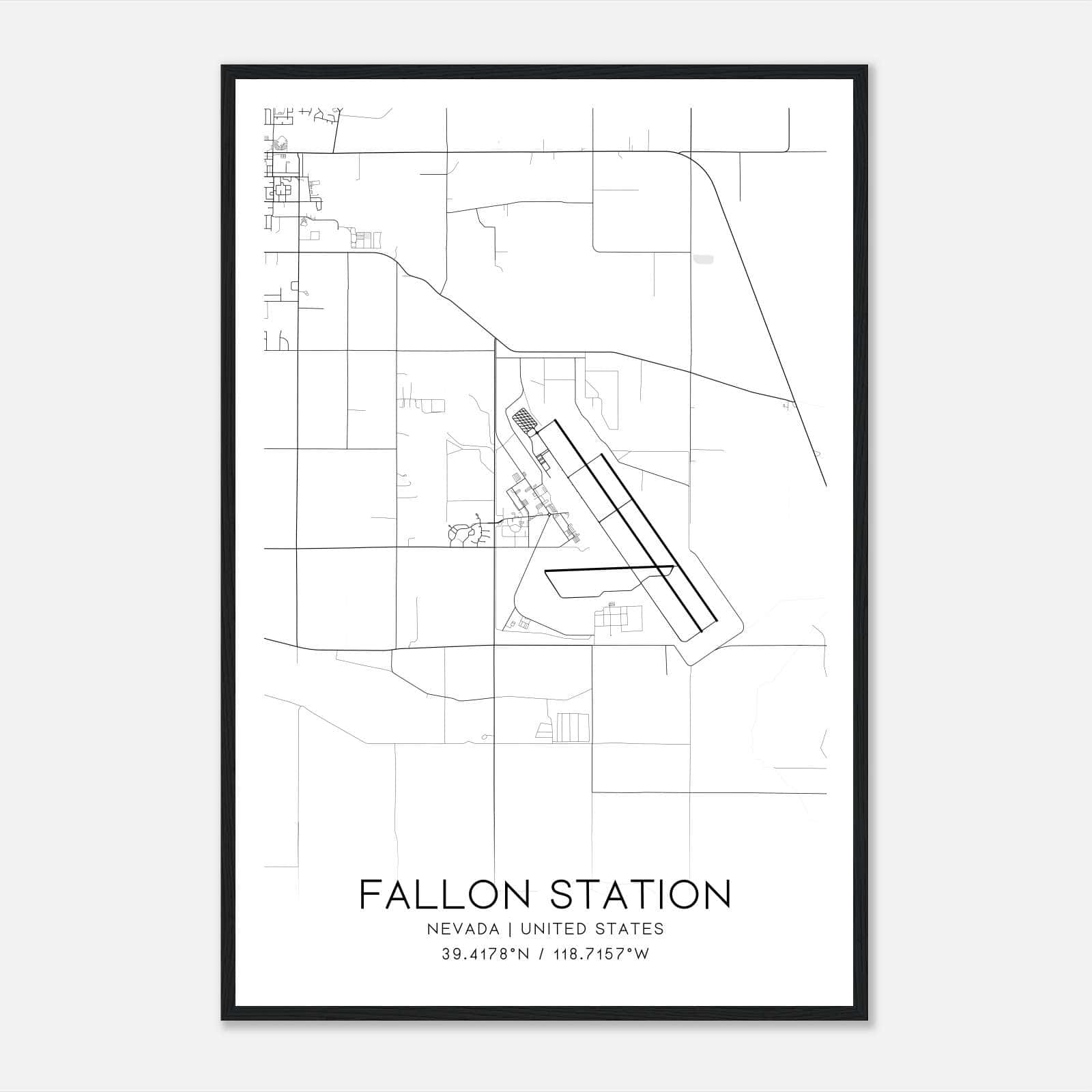 Fallon Station Nevada Map Poster, Modern Home Decor Wall Art Print Fallon Station Nevada Map Poster, Modern Home Decor Wall Art Print