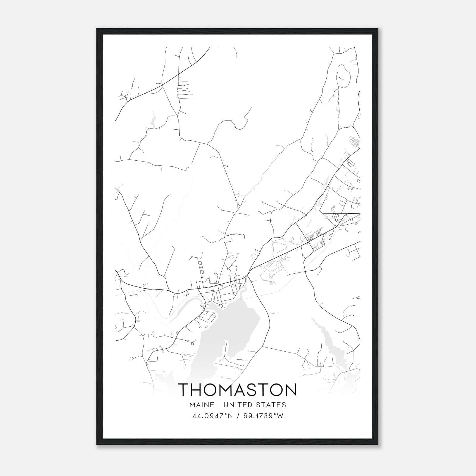 Thomaston Maine Map Poster, Modern Home Decor Wall Art Print Thomaston Maine Map Poster, Modern Home Decor Wall Art Print