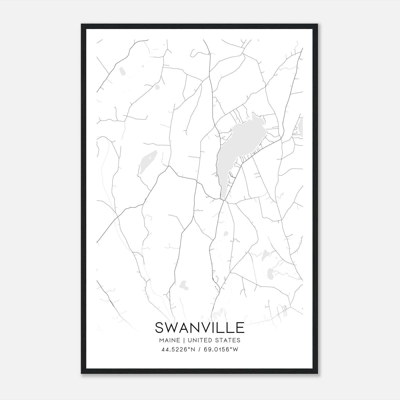 Swanville Maine Map Poster, Modern Home Decor Wall Art Print Swanville Maine Map Poster, Modern Home Decor Wall Art Print