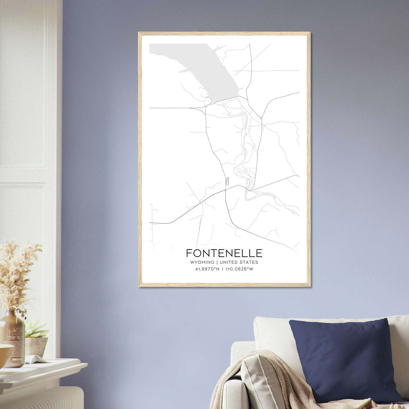 Deerfield Kansas Map Poster, Modern Home Decor Wall Art Print (Copy)