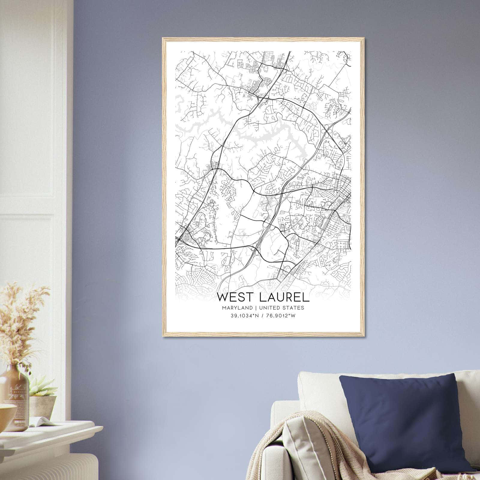 Deerfield Kansas Map Poster, Modern Home Decor Wall Art Print (Copy)