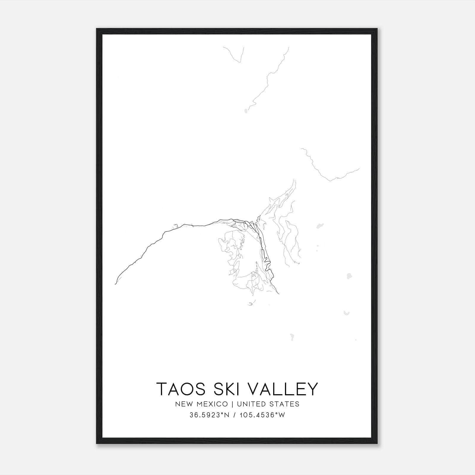 Taos Ski Valley New Mexico Map Poster, Modern Home Decor Wall Art Print Taos Ski Valley New Mexico Map Poster, Modern Home Decor Wall Art Print