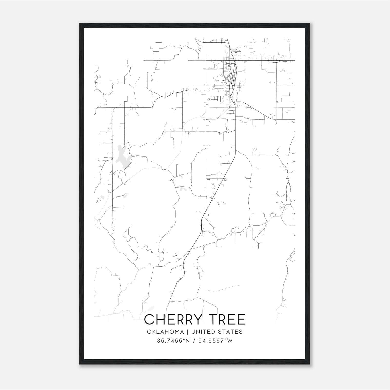 Cherry Tree Oklahoma Map Poster, Modern Home Decor Wall Art Print Cherry Tree Oklahoma Map Poster, Modern Home Decor Wall Art Print