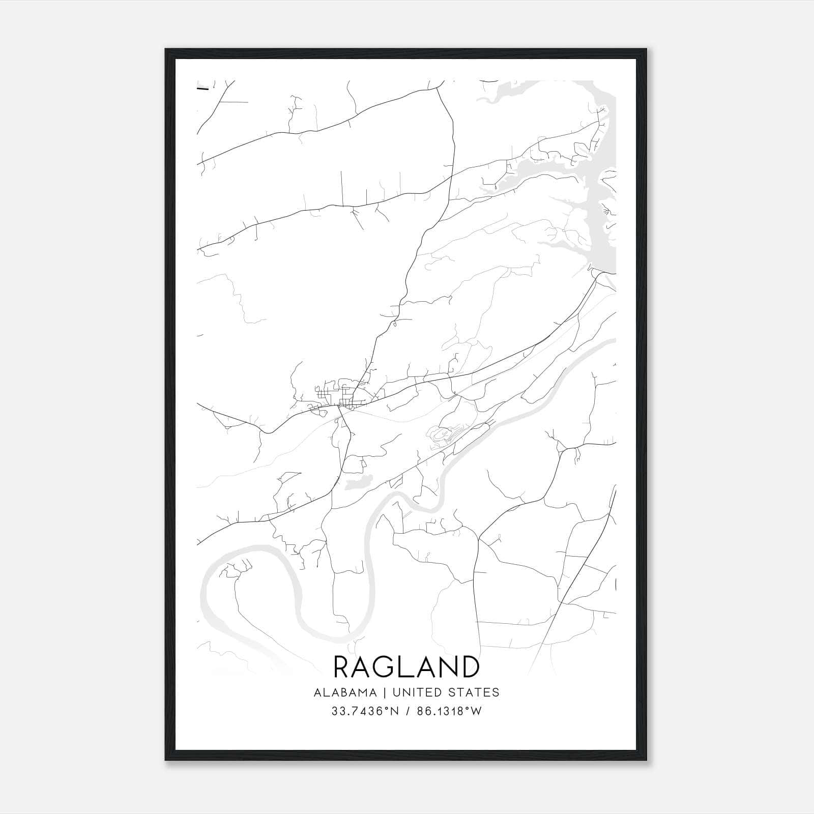 Ragland Alabama Map Poster, Modern Home Decor Wall Art Print Ragland Alabama Map Poster, Modern Home Decor Wall Art Print