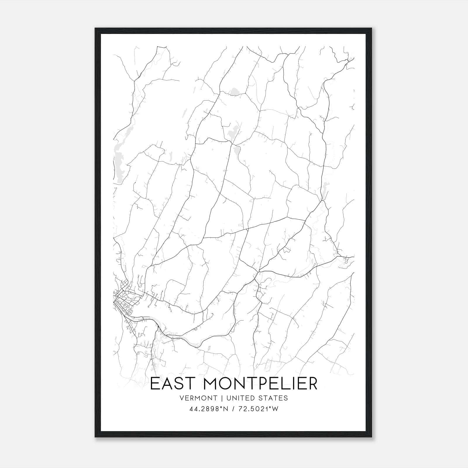 East Montpelier Vermont Map Poster, Modern Home Decor Wall Art Print East Montpelier Vermont Map Poster, Modern Home Decor Wall Art Print