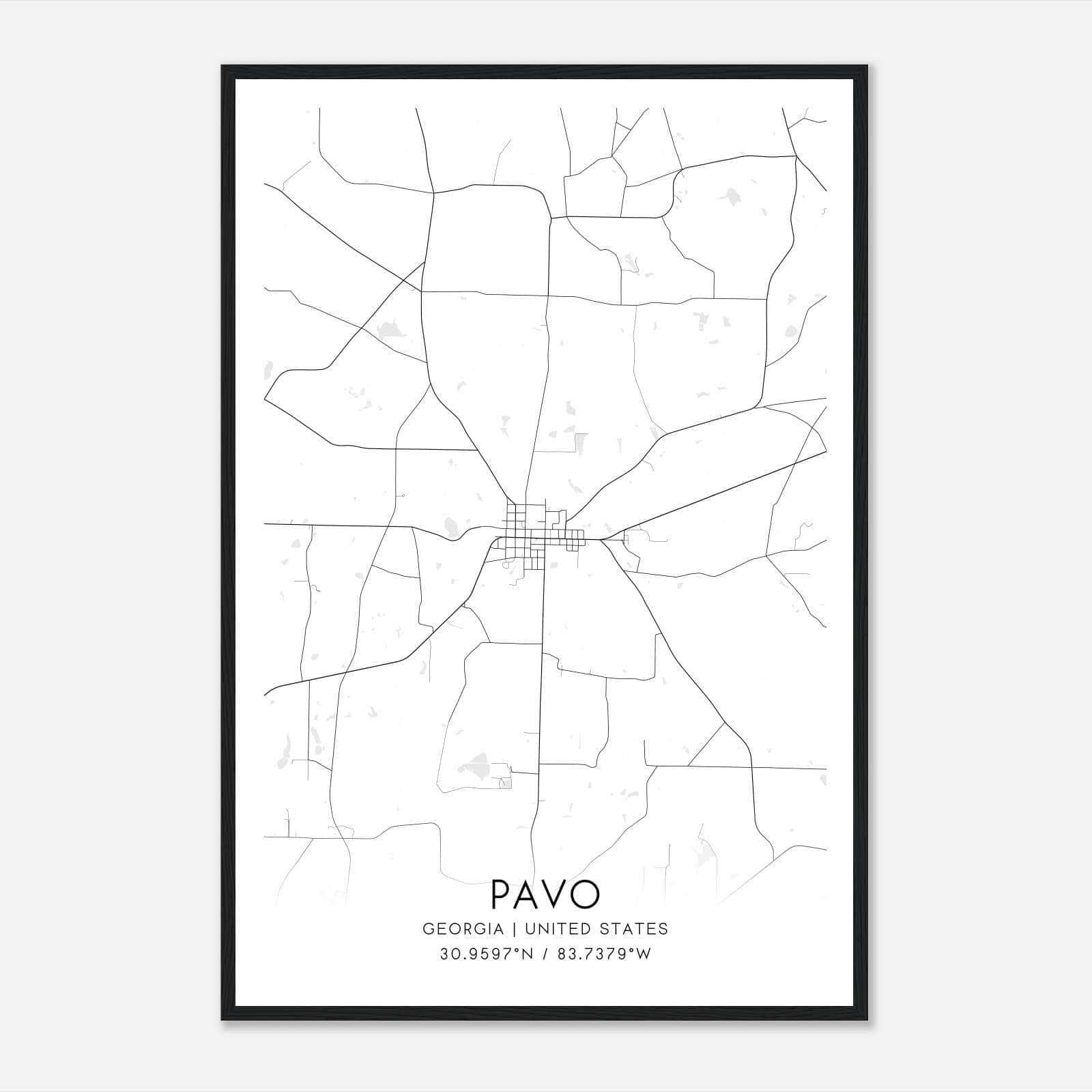 Pavo Georgia Map Poster, Modern Home Decor Wall Art Print Pavo Georgia Map Poster, Modern Home Decor Wall Art Print