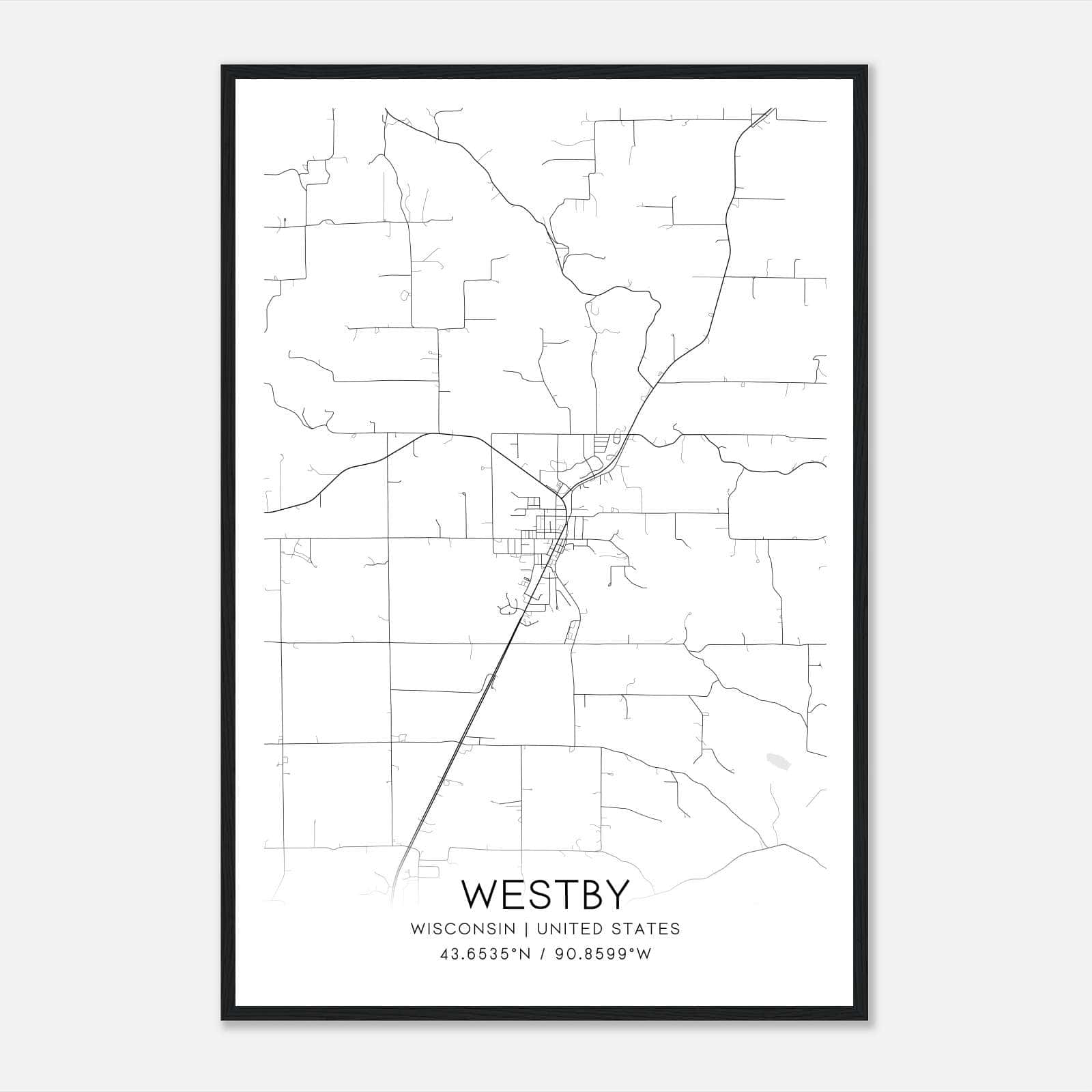 Westby Wisconsin Map Poster, Modern Home Decor Wall Art Print Westby Wisconsin Map Poster, Modern Home Decor Wall Art Print