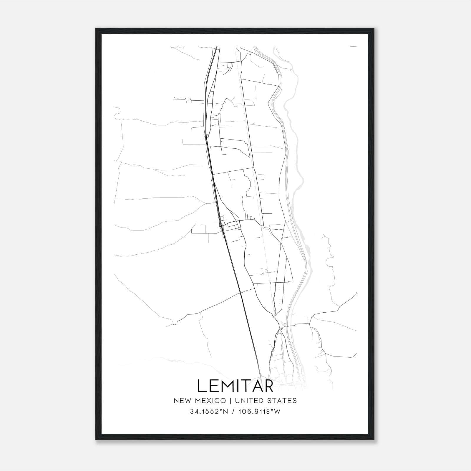 Lemitar New Mexico Map Poster, Modern Home Decor Wall Art Print Lemitar New Mexico Map Poster, Modern Home Decor Wall Art Print
