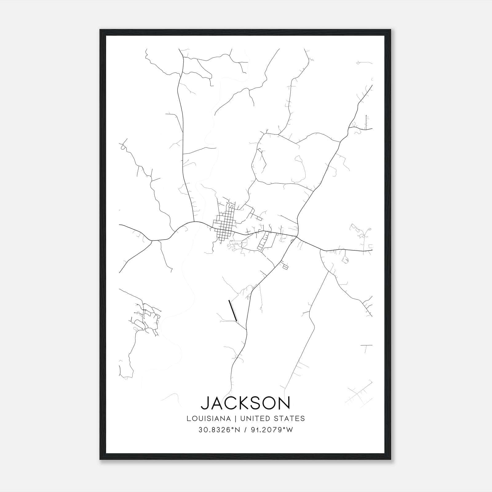 Jackson Louisiana Map Poster, Modern Home Decor Wall Art Print Jackson Louisiana Map Poster, Modern Home Decor Wall Art Print