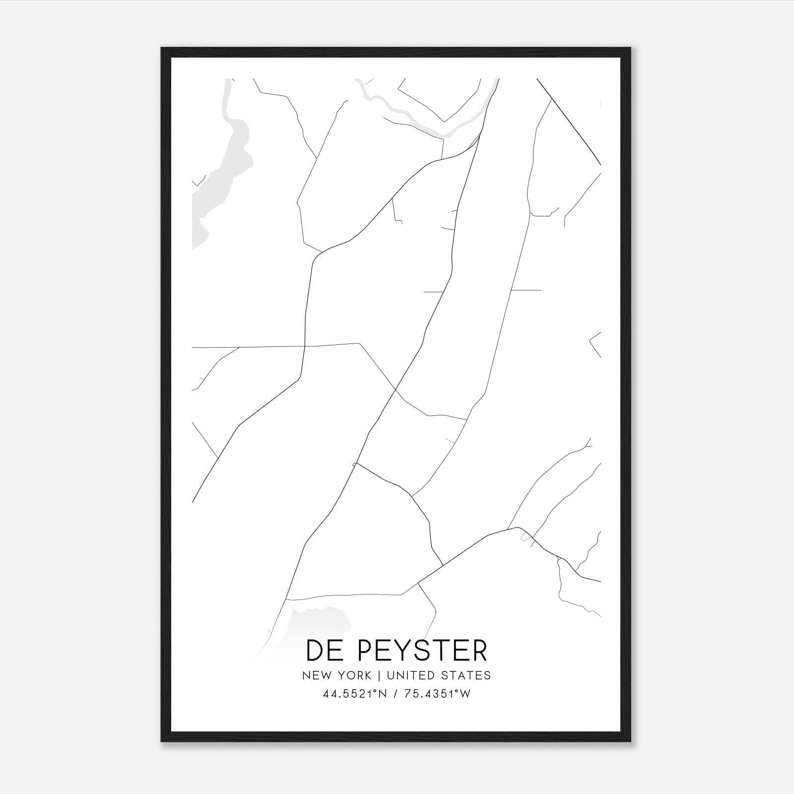 De Peyster New York Map Poster, Modern Home Decor Wall Art Print De Peyster New York Map Poster, Modern Home Decor Wall Art Print