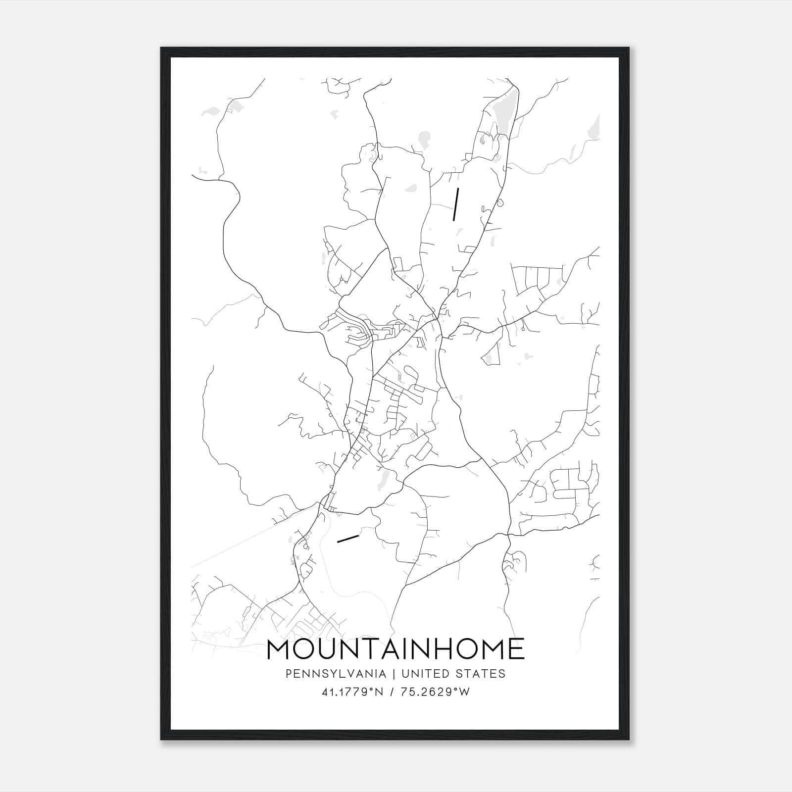 Mountainhome Pennsylvania Map Poster, Modern Home Decor Wall Art Print Mountainhome Pennsylvania Map Poster, Modern Home Decor Wall Art Print