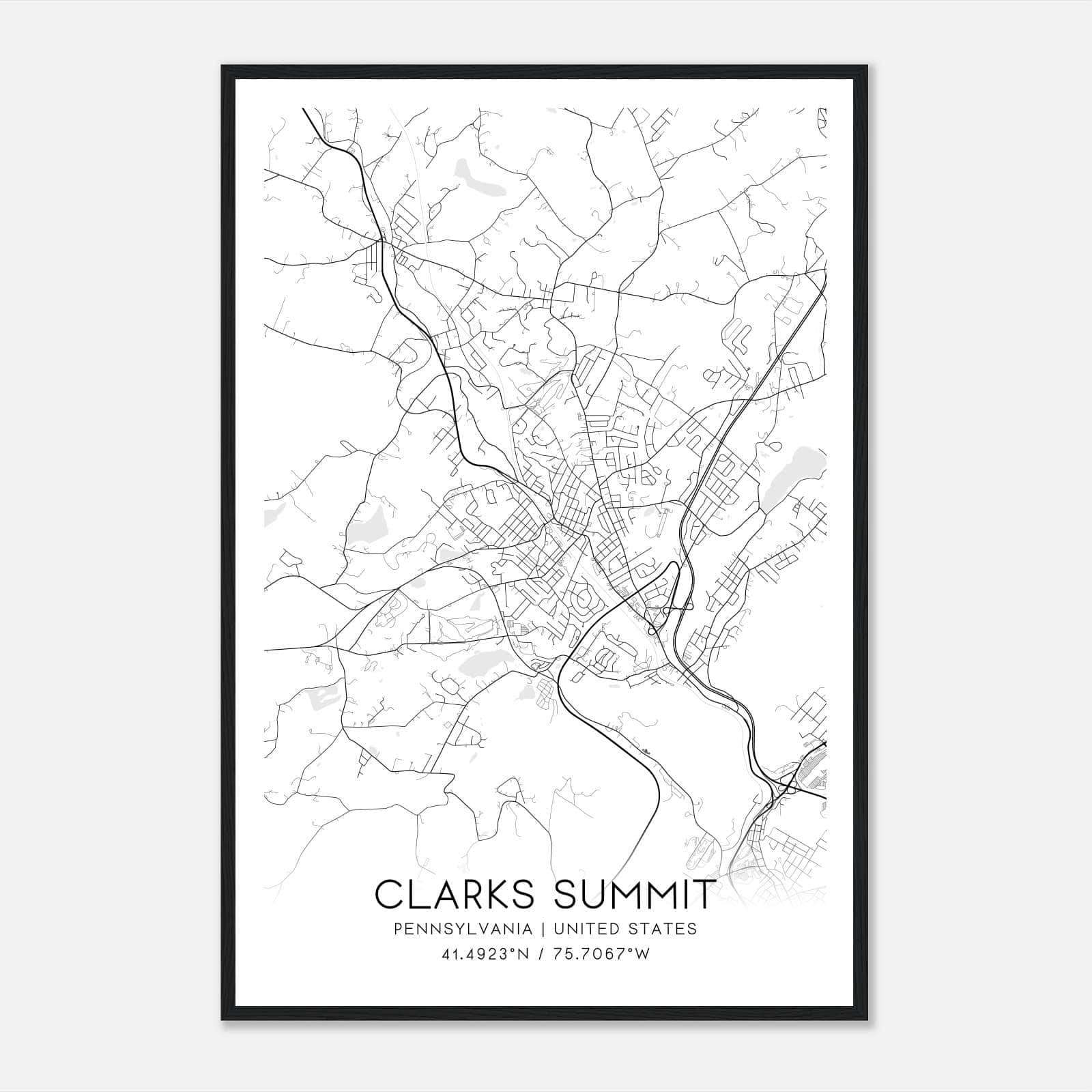 Clarks Summit Pennsylvania Map Poster, Modern Home Decor Wall Art Print Clarks Summit Pennsylvania Map Poster, Modern Home Decor Wall Art Print