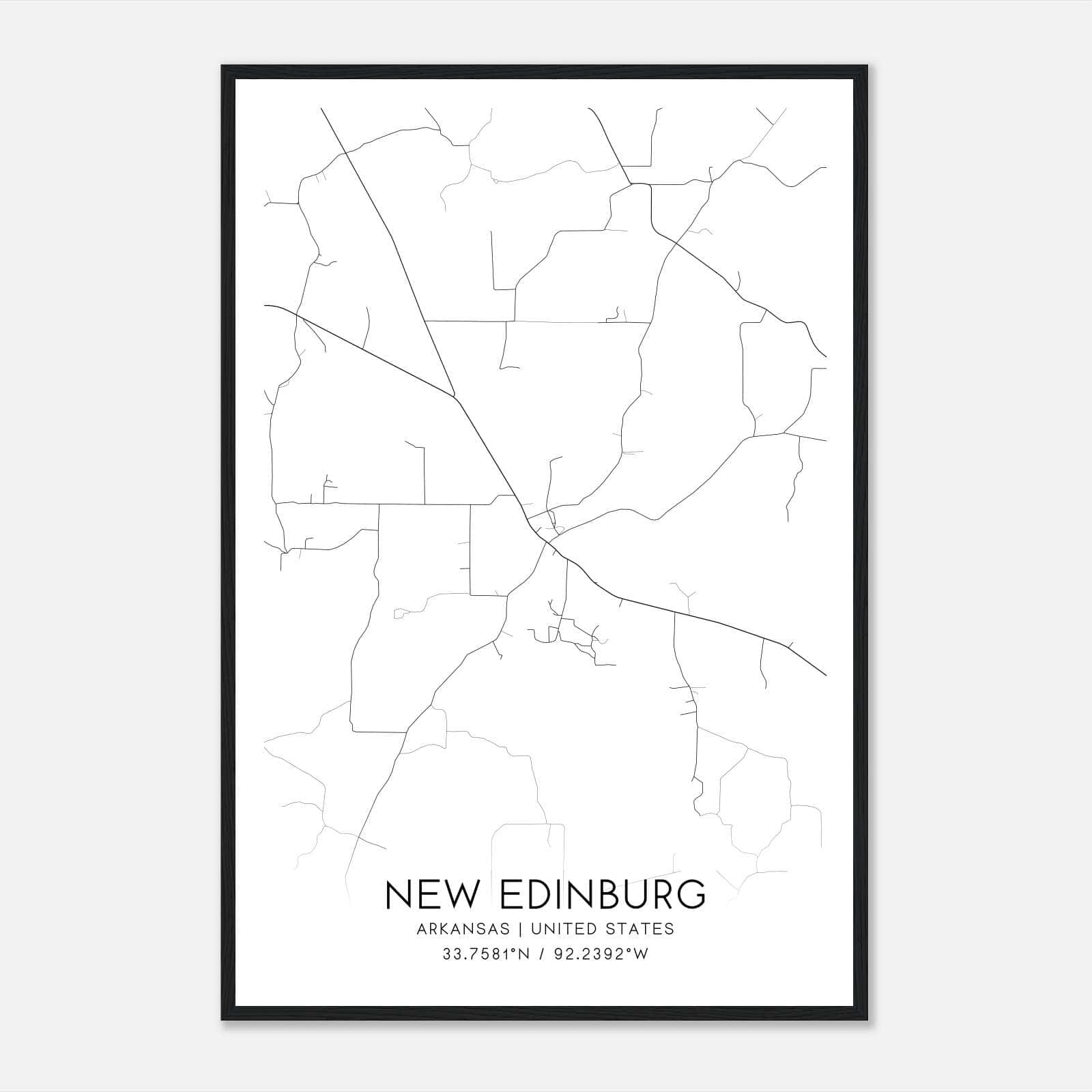New Edinburg Arkansas Map Poster, Modern Home Decor Wall Art Print New Edinburg Arkansas Map Poster, Modern Home Decor Wall Art Print
