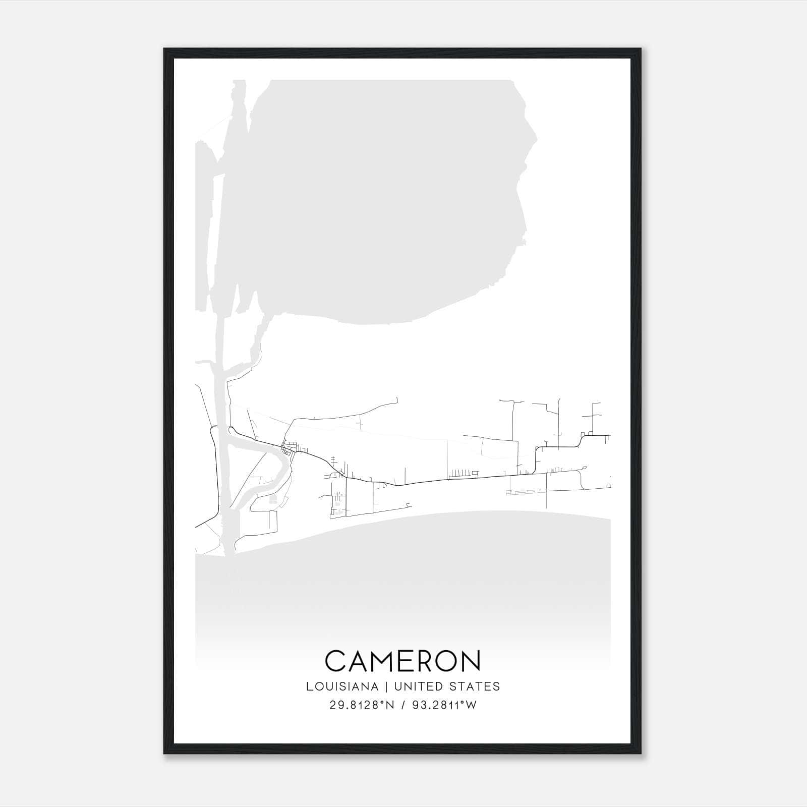 Cameron Louisiana Map Poster, Modern Home Decor Wall Art Print Cameron Louisiana Map Poster, Modern Home Decor Wall Art Print