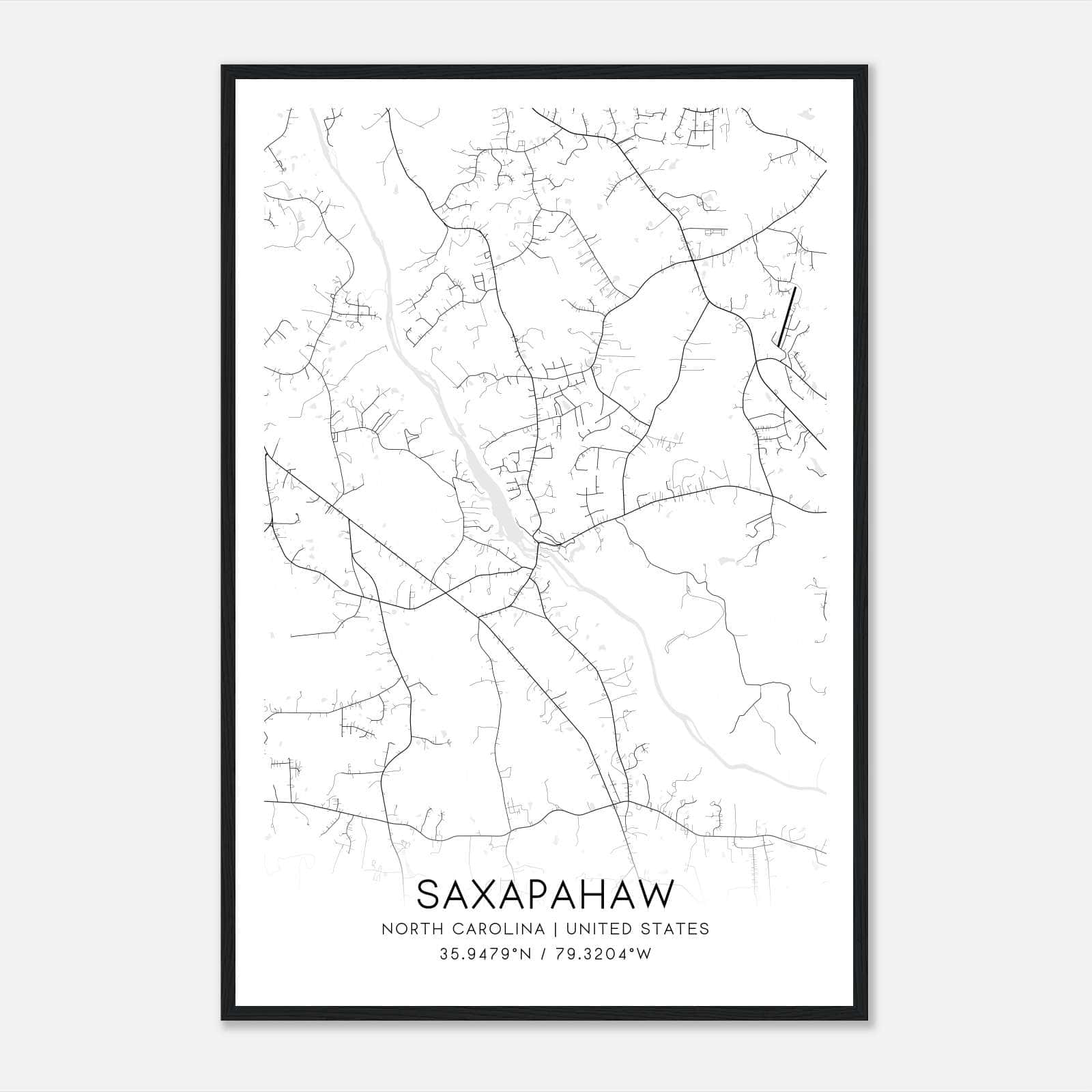Saxapahaw North Carolina Map Poster, Modern Home Decor Wall Art Print Saxapahaw North Carolina Map Poster, Modern Home Decor Wall Art Print