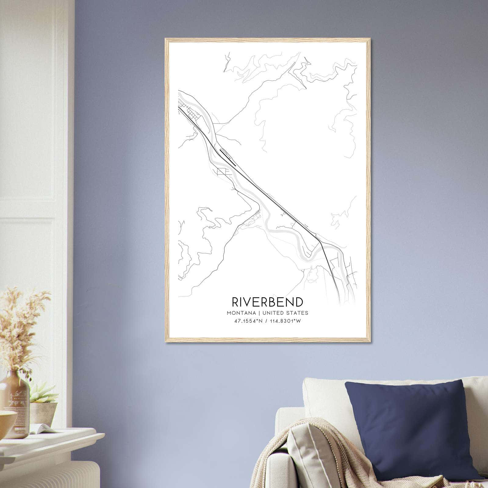 Deerfield Kansas Map Poster, Modern Home Decor Wall Art Print (Copy)