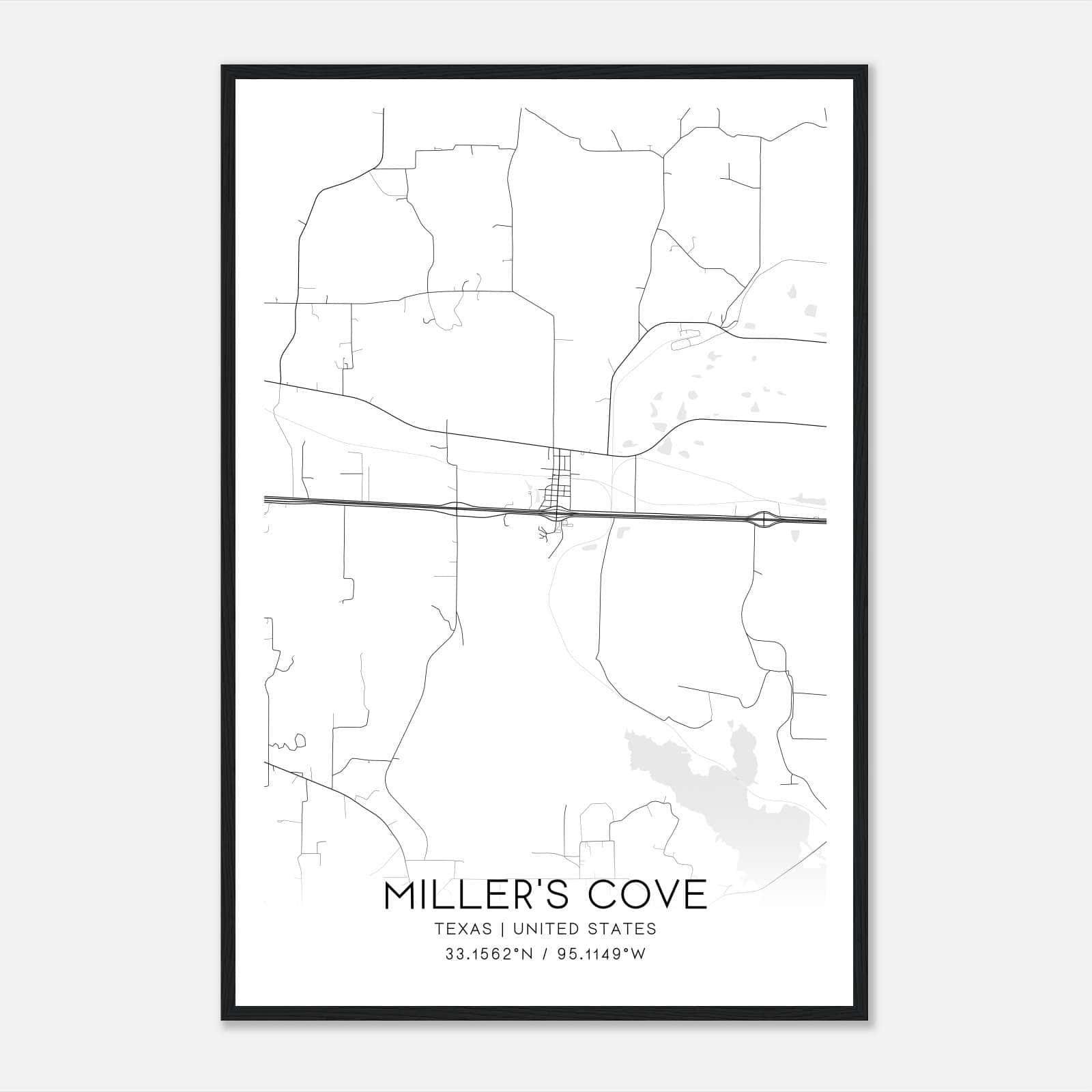 Miller’s Cove Texas Map Poster, Modern Home Decor Wall Art Print Miller’s Cove Texas Map Poster, Modern Home Decor Wall Art Print