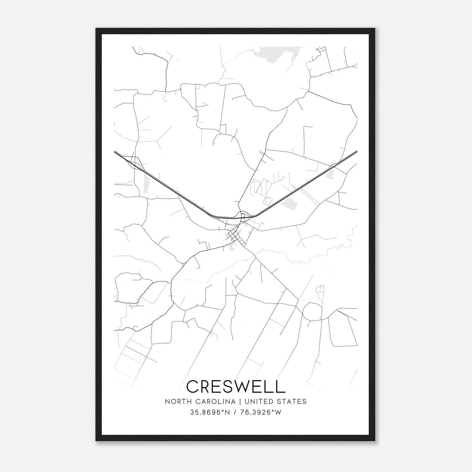 Creswell North Carolina Map Poster, Modern Home Decor Wall Art Print Creswell North Carolina Map Poster, Modern Home Decor Wall Art Print