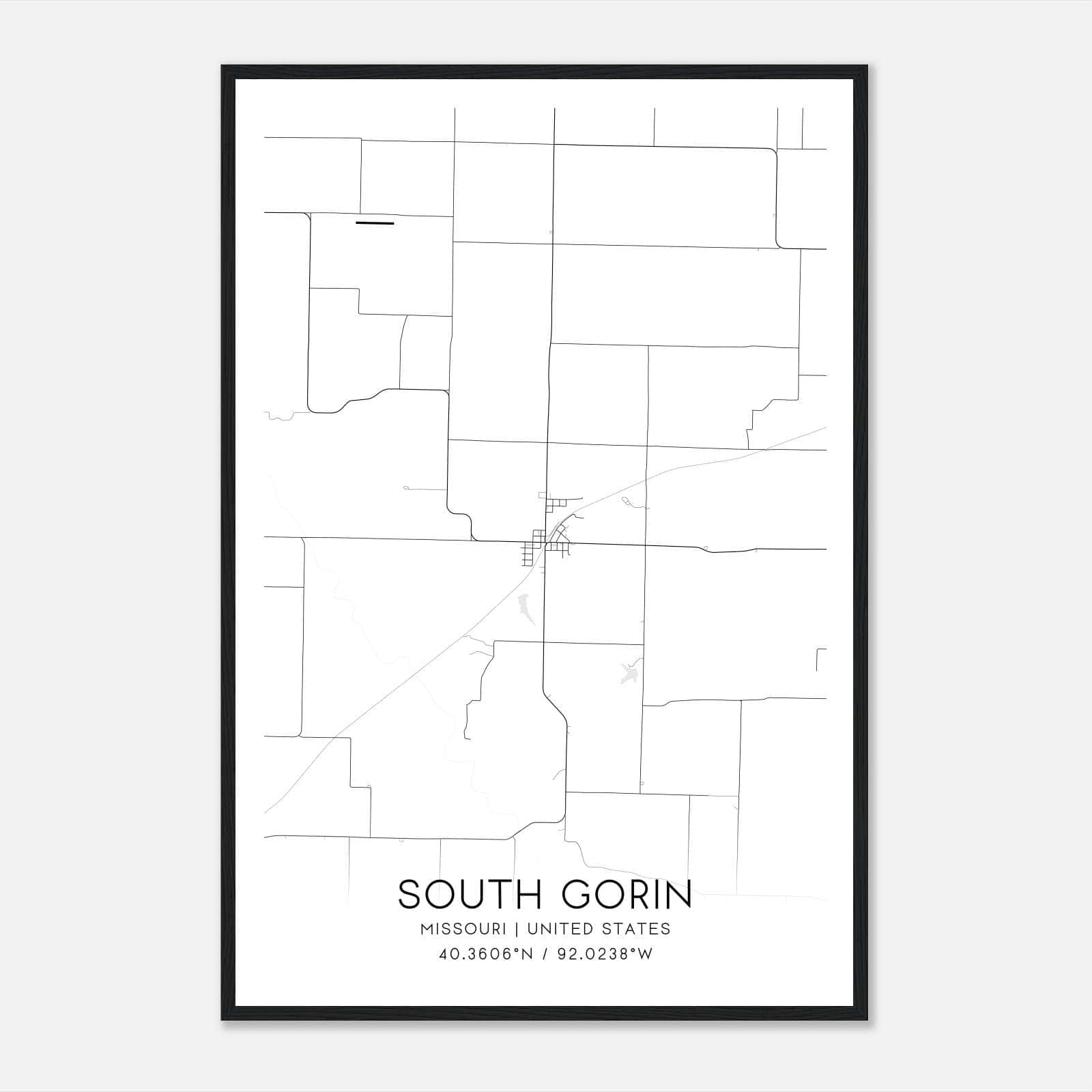 South Gorin Missouri Map Poster, Modern Home Decor Wall Art Print South Gorin Missouri Map Poster, Modern Home Decor Wall Art Print