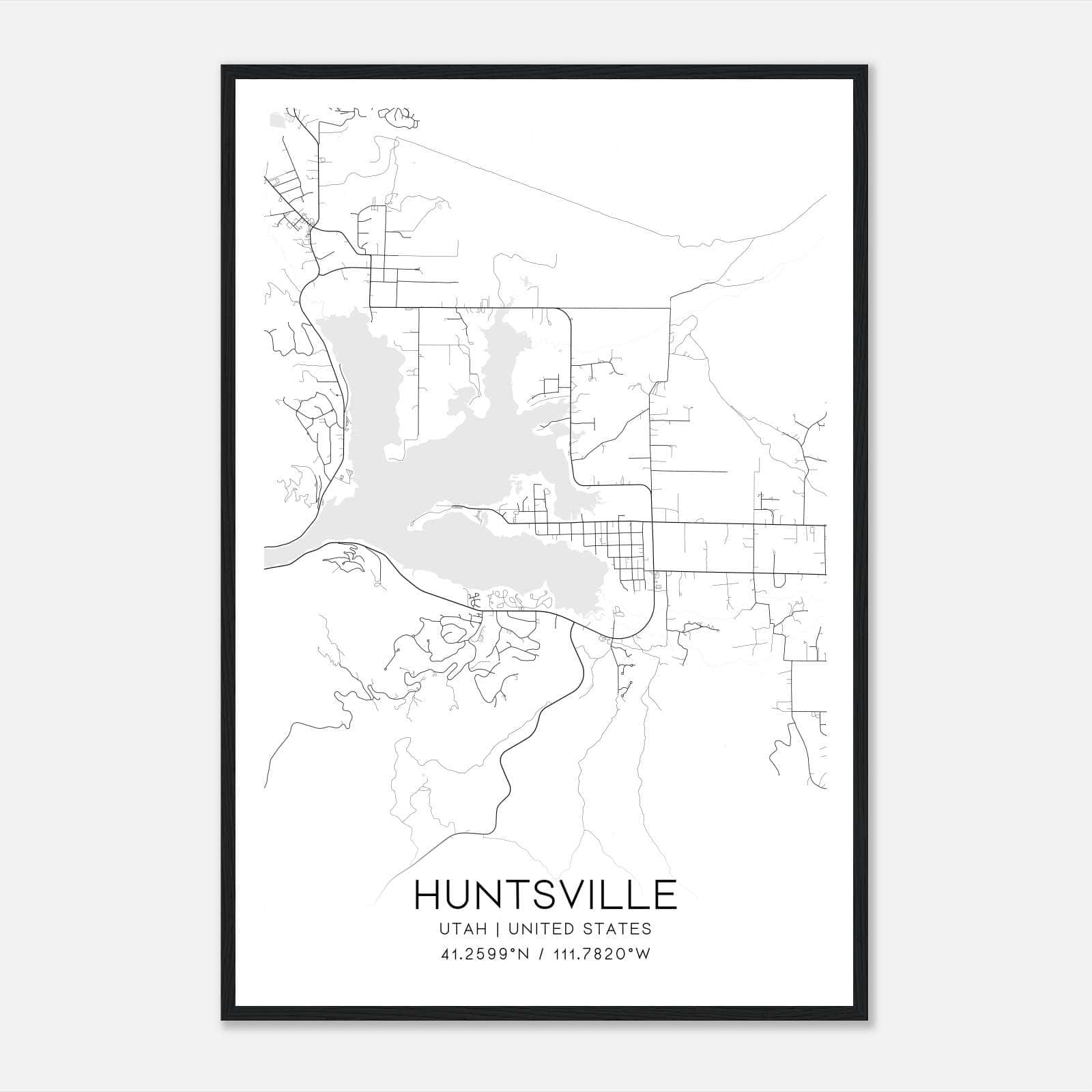 Huntsville Utah Map Poster, Modern Home Decor Wall Art Print Huntsville Utah Map Poster, Modern Home Decor Wall Art Print