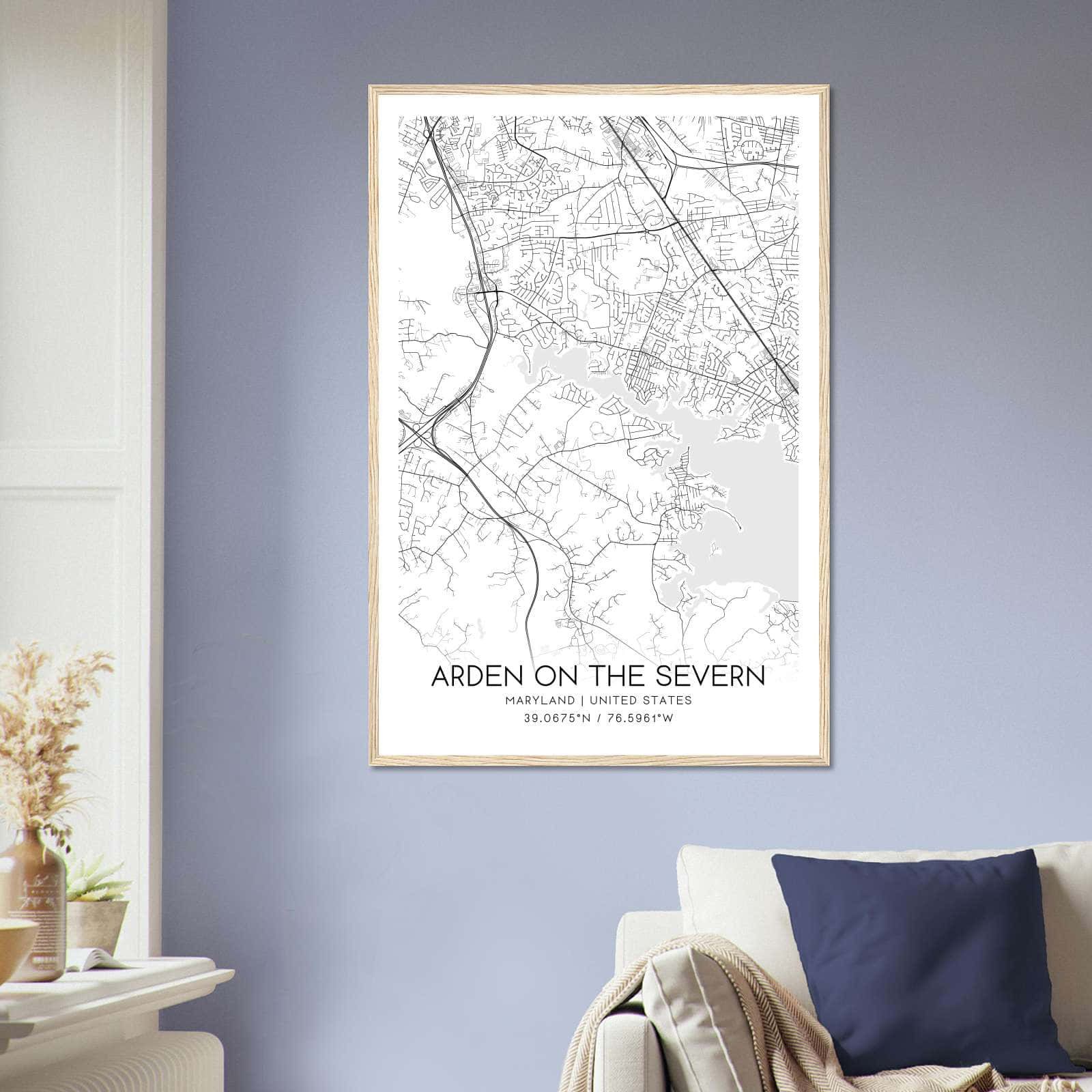 Deerfield Kansas Map Poster, Modern Home Decor Wall Art Print (Copy)