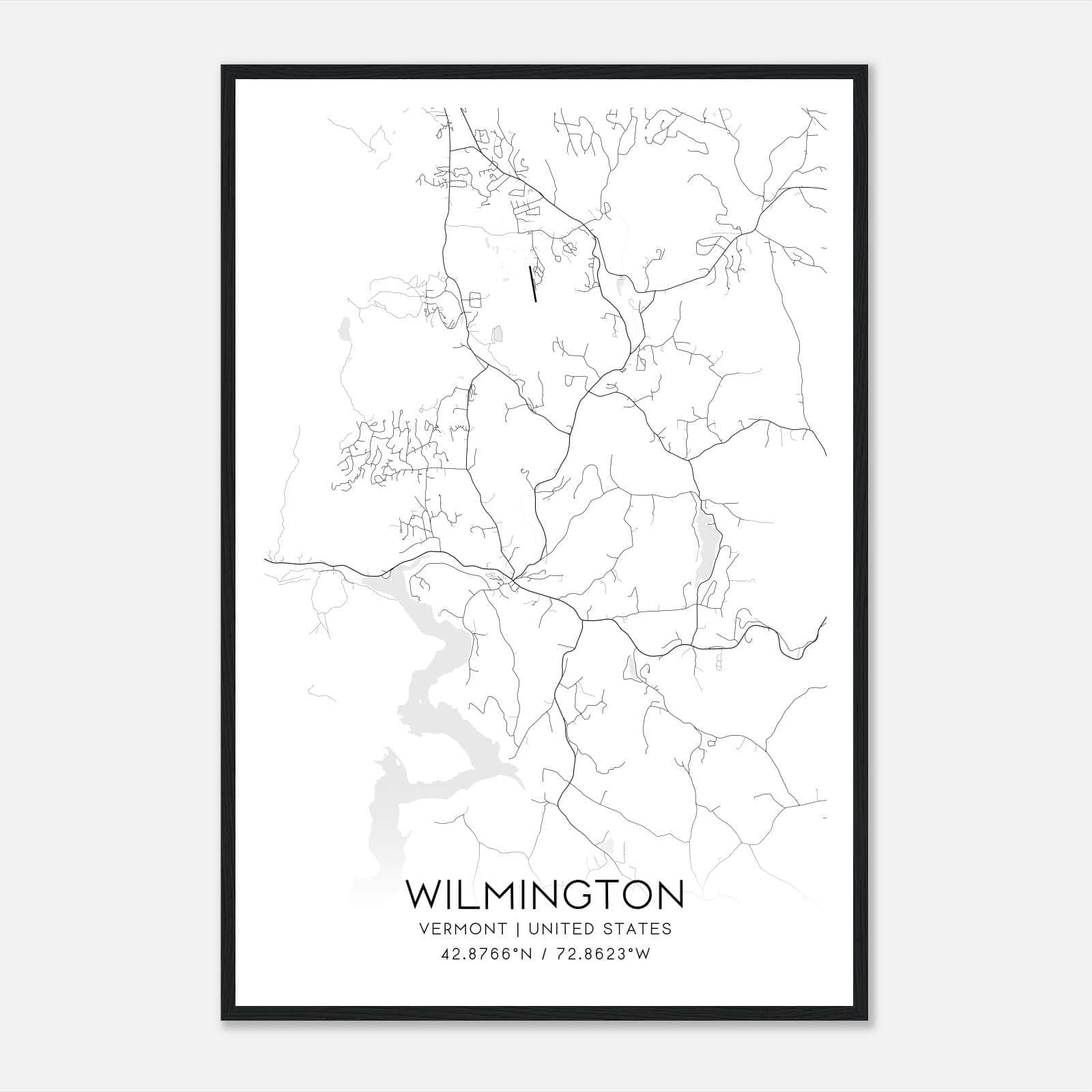 Wilmington Vermont Map Poster, Modern Home Decor Wall Art Print Wilmington Vermont Map Poster, Modern Home Decor Wall Art Print
