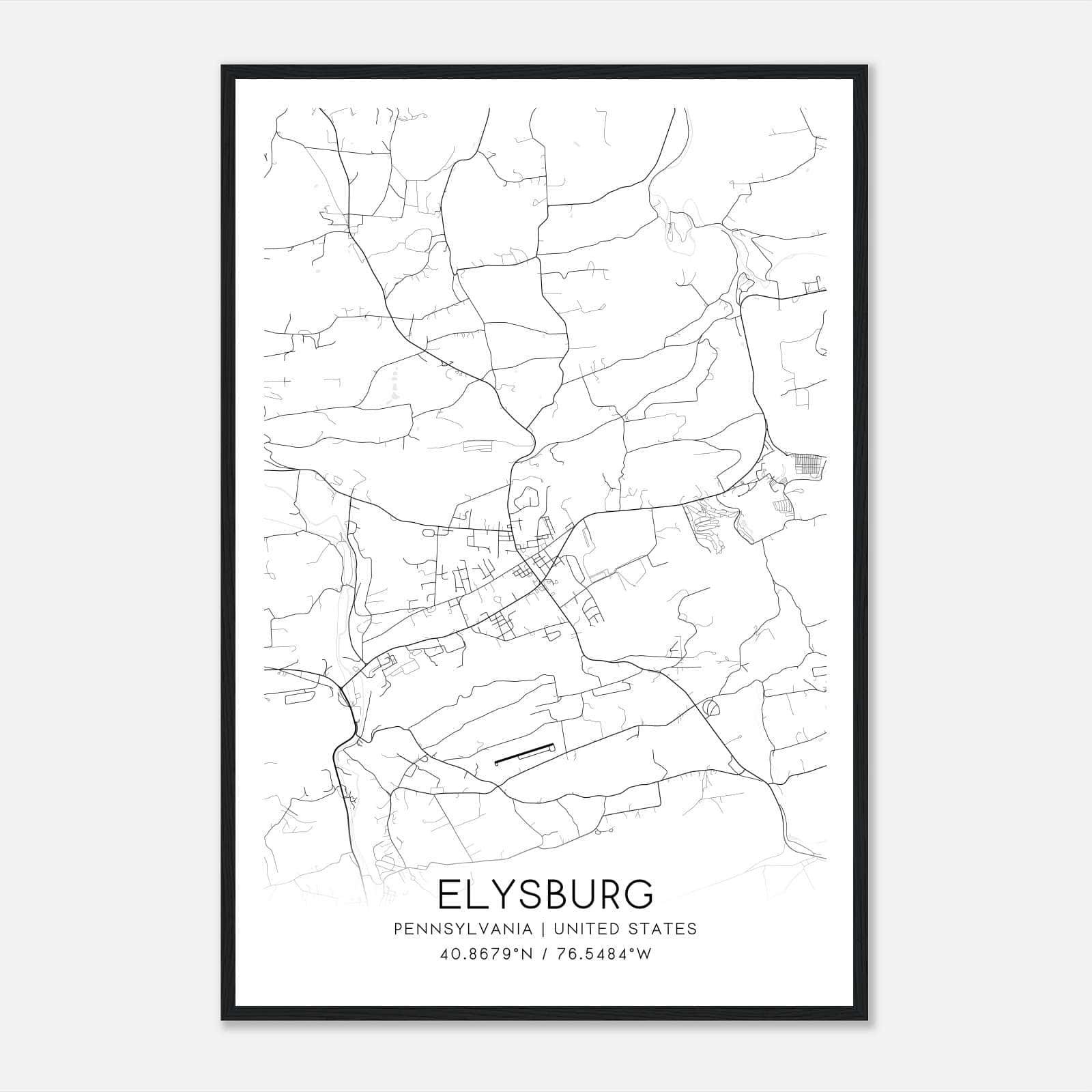 Elysburg Pennsylvania Map Poster, Modern Home Decor Wall Art Print Elysburg Pennsylvania Map Poster, Modern Home Decor Wall Art Print