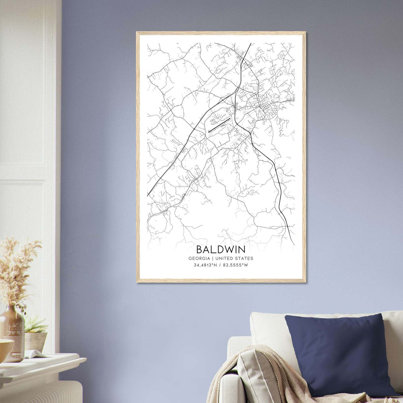 Deerfield Kansas Map Poster, Modern Home Decor Wall Art Print (Copy)