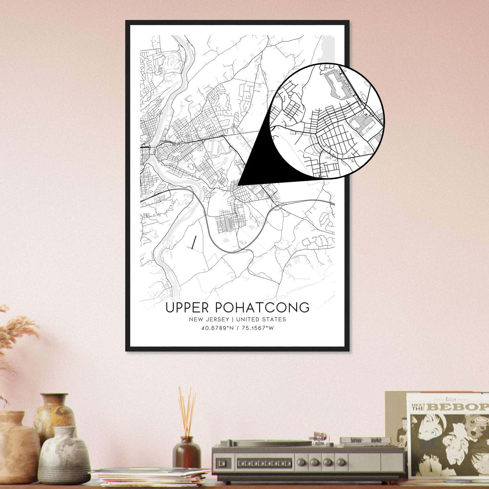 Deerfield Kansas Map Poster, Modern Home Decor Wall Art Print (Copy)