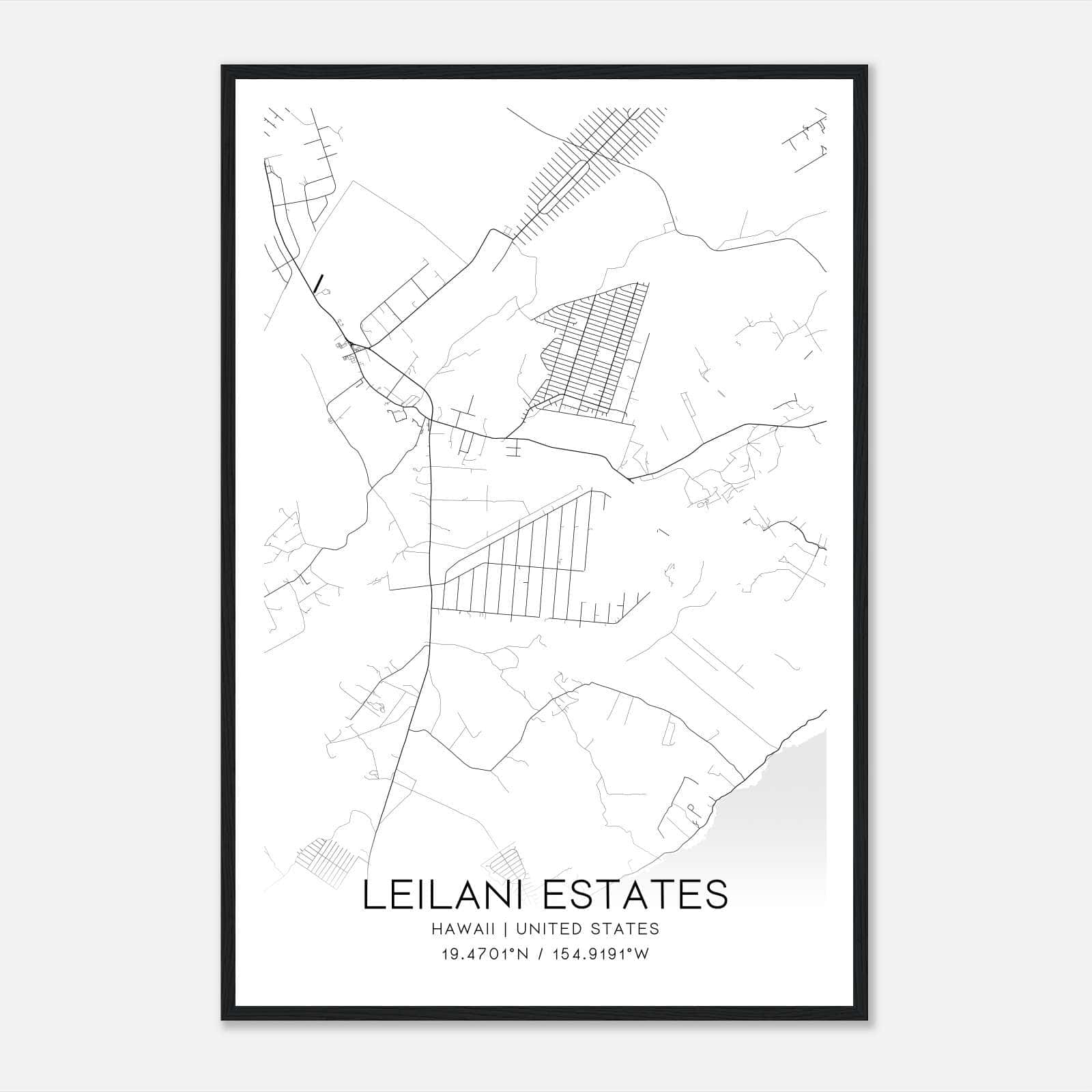 Leilani Estates Hawaii Map Poster, Modern Home Decor Wall Art Print Leilani Estates Hawaii Map Poster, Modern Home Decor Wall Art Print