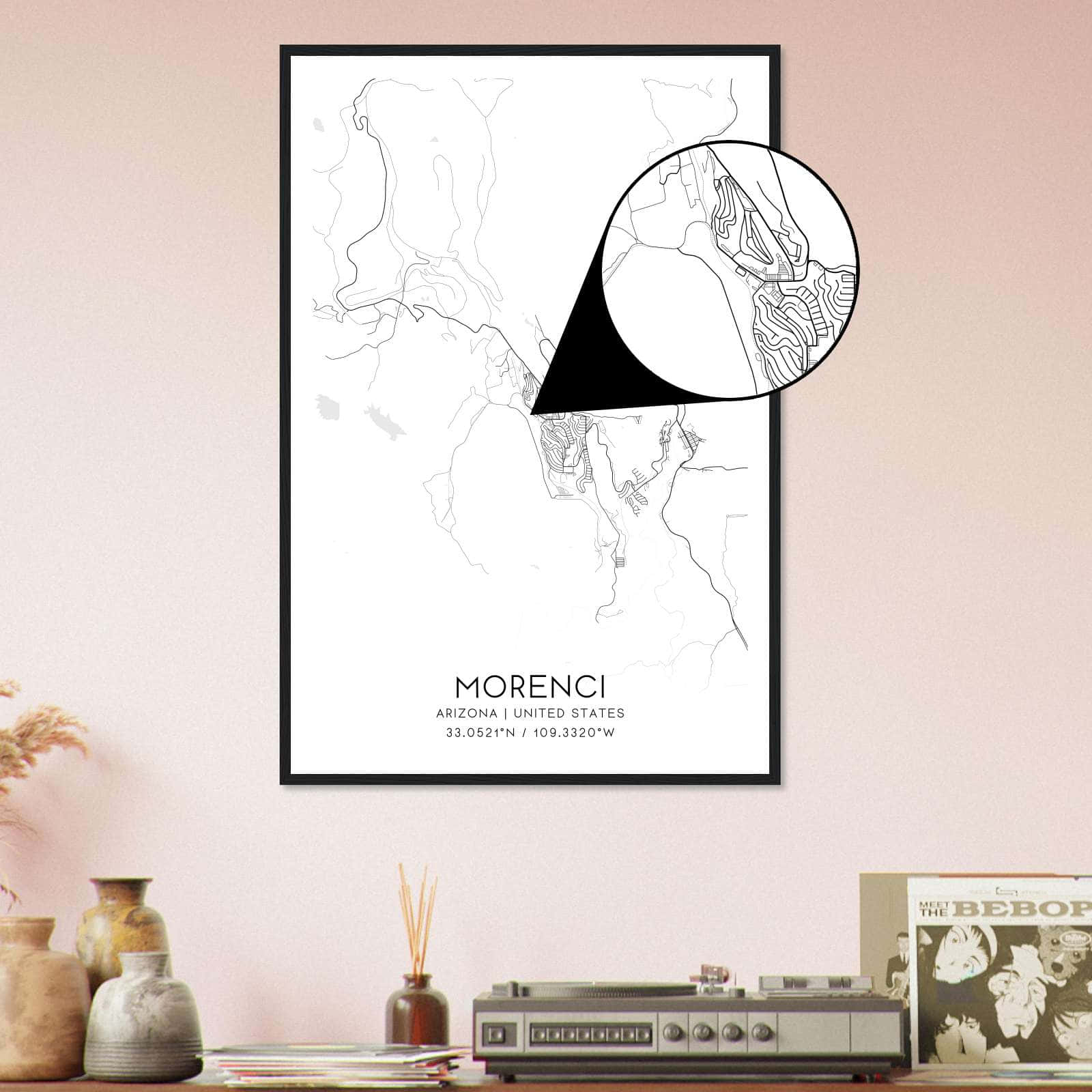 Deerfield Kansas Map Poster, Modern Home Decor Wall Art Print (Copy)