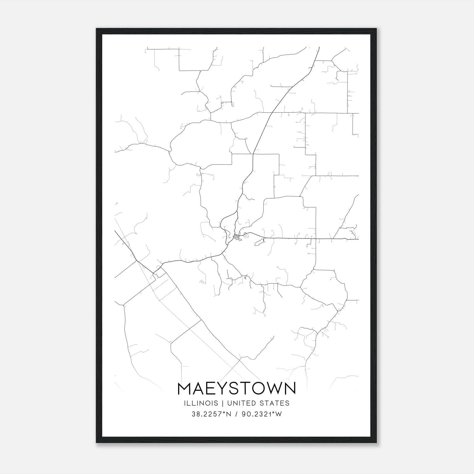 Maeystown Illinois Map Poster, Modern Home Decor Wall Art Print Maeystown Illinois Map Poster, Modern Home Decor Wall Art Print
